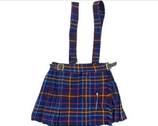 English Tartan Kilt Exclusively Made For Bloomingdales Signed "Young World Bloomingdales Made In England"