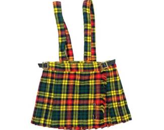 English Tartan Kilt Signed "Made In England By Elka Novitas"