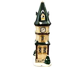 Ceramic Christmas Village Building - Interior Lighting - Signed "The Village Collection - St. Nicholas Square"