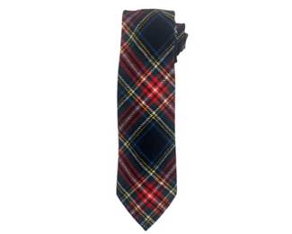 Keys & Lockwood Black Stuart Tartan Plaid Christmas Tie