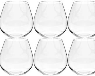 Riedel Stemless Wine Glasses - Each Signed On Base "Riedel"