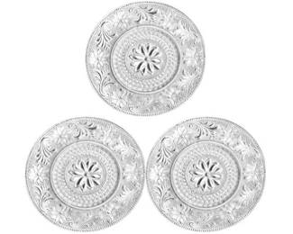 American Pressed Sandwich Glass - "Tiara Sandwich Clear Pattern" 7.5" Plates