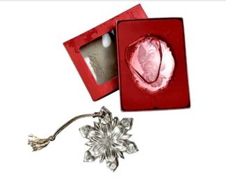 Two Cut Crystal Ornaments - Mikasa & Gorham - Gorham With Original Box - Mikasa With Original Label