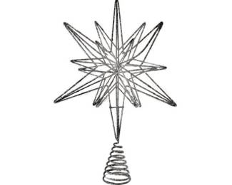 Christmas Tree Topper - Sparkled Heavy Gauge Wire Construction