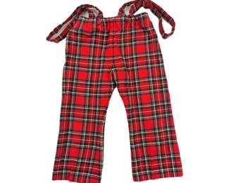 English Tartan Pants With Suspenders - Signed "Archie Brown Of Bermuda Made In England"
