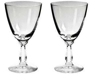Fostoria Wine Glasses - Rhapsody Clear Pattern - Signed On Base "Fostoria"