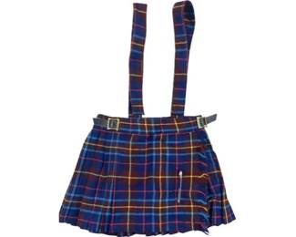 English Tartan Kilt Exclusively Made For Bloomingdales Signed "Young World Bloomingdales Made In England"