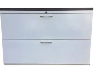 Attractive 2 Drawer Home Filing Cabinet With Grey/black Top