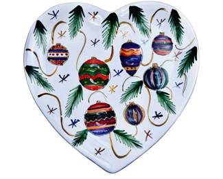 Pottery Christmas Plate Signed Mesa International Made In Hungary