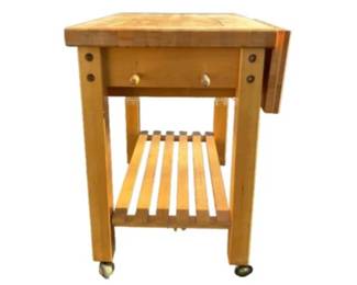 Butcher Block Kitchen Utility Table