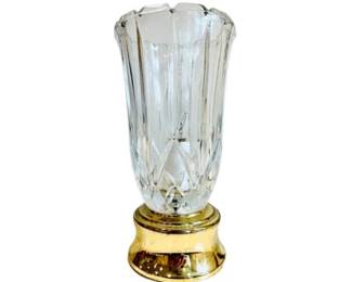 Glass Torchiere Style Table Lamp With Brass Base