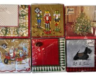 New! Never Used Or Opened! Holiday Cocktail Napkins - Signed "Caspari, PPD Michel, Mesafina, Arbiente, & More!