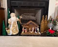 Manger Scene and Christmas Decorations 