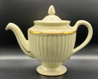 Canary Yellow Hall Teapot with 22K Gold Accents
