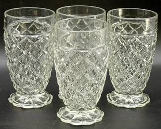 (4) Waterford By Anchor Hocking Footed 10oz Tumblers
