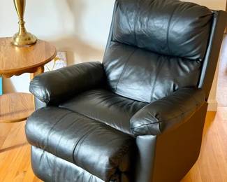 Black Faux Leather Recliner

