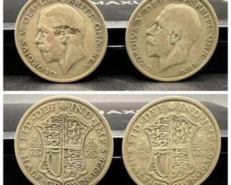 (2) Silver .500 Great Britain Half Crowns dated 1928 & 1936
