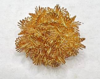 Shiny Gold Tone Sputnik Brooch
