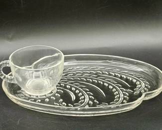 (12) Federal Glass Homestead Snack Sets

