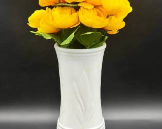 E. O. Brody Co. Milk Glass Vase 9" Tall USA Wedding Retro Mid Century Modern Bud
