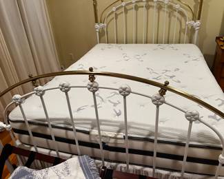 Brass queen, bed frame- full length accompanying a mirror available