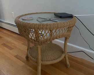 Wicker side table