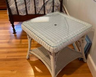 Wicker side table