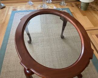 Cherry and glass coffee table