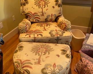 Chaise lounge and footstool