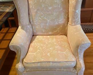 Wing back chair with removable washable cover