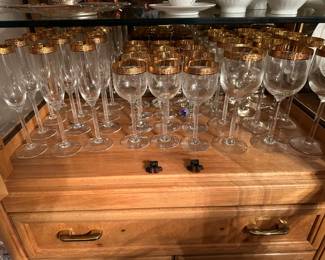 12 of each water or red wine, wine or white wine and champagne 36 piece total stemware set like new
