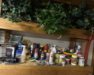 Mini silk plants from high shelves here Presto fry daddy still in box household, and garden helpers 