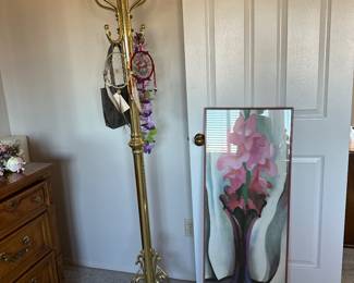 Brass whole tree and large Georgia O’Keefe lithograph