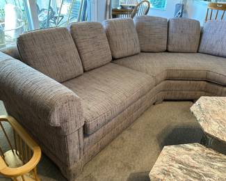 Left half of L shaped sofa, you can see detail of fabric