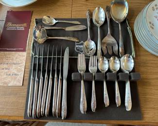 Set for eight in silver plate