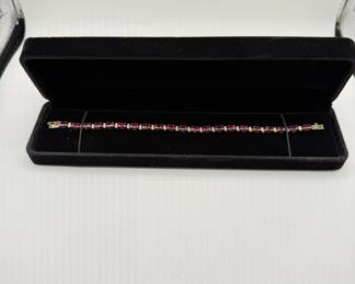 14K Gold Ruby Tennis Bracelet