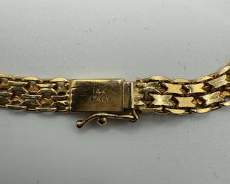  14k Vintage Italian Yellow Gold Byzantine Link Choker Necklace