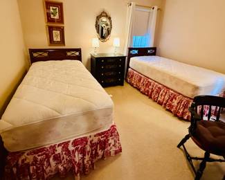 A classic pair of vintage single beds with mattresses all the furniture in the house is an excellent vintage condition, this household was well kept !