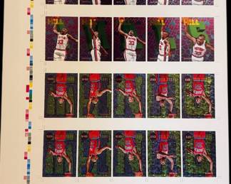 Skybox Grant Hill  NBA Hoops Trading Cards Etched Foil Uncut Press Sheet
