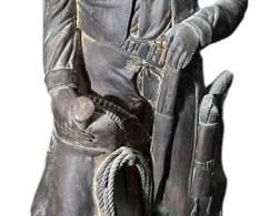Handcarved Western Wooden Cowboy Statue 