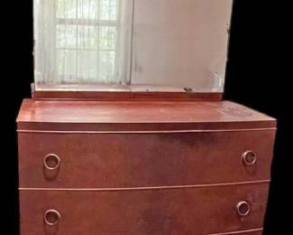 Art Deco 3 Drawer Mahogany Dresser 