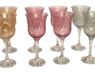 Pastel Pottery Barn Wine Glasses 