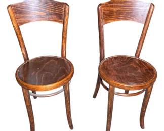 Antique Wooden Bentwood Bistro Chairs 