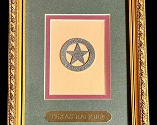 Framed Texas Ranger Badge 