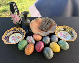 ST1061Vintage Italian Stone Eggs And More