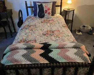 ST1085Vintage twin bed with nightstand