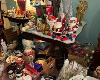 Christmas Decor, Marble Top Table