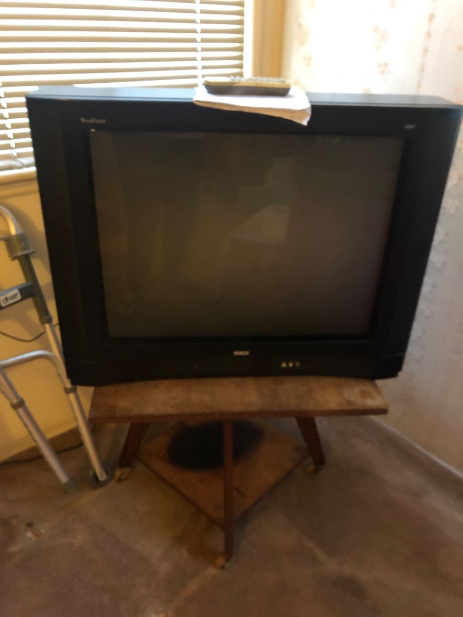 TV with remote
Swivel TV stand