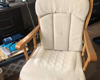 Wooden glider rocking chair