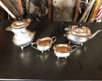Vintage English silver tea set